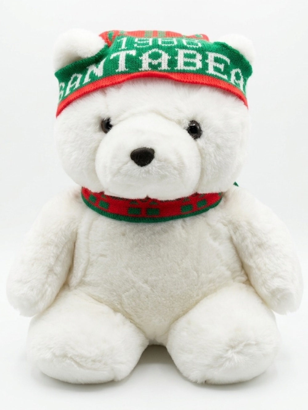 1986 Dayton Hudson Santa Bear White Plush Christmas Stuffed Animal 18” Vintage